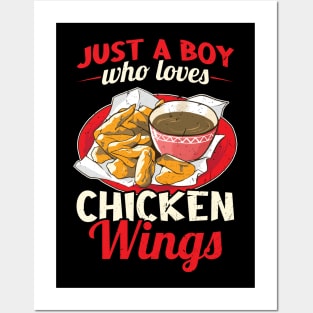 Just a boy who loves Chicken Wings Posters and Art